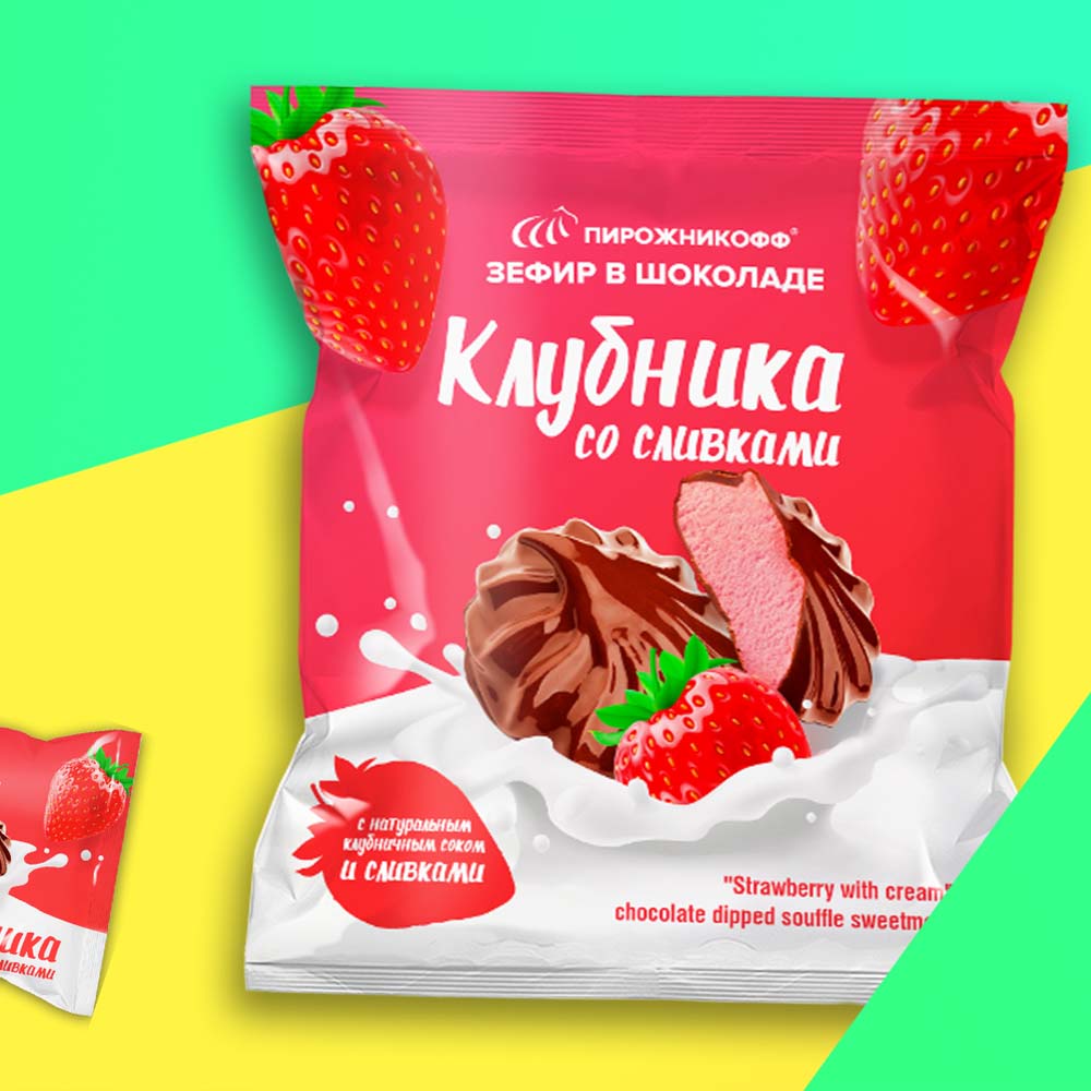 Зефир в шоколаде «Клубника со сливками»